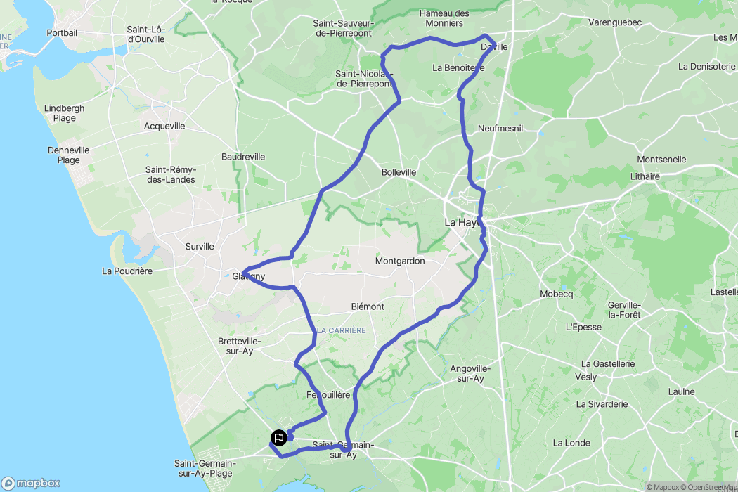 Saint-Germain-sur-Ay : carte du parcours de randonnée - France