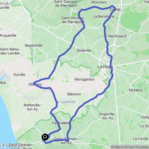 Saint-Germain-sur-Ay : carte du parcours de randonnée - France
