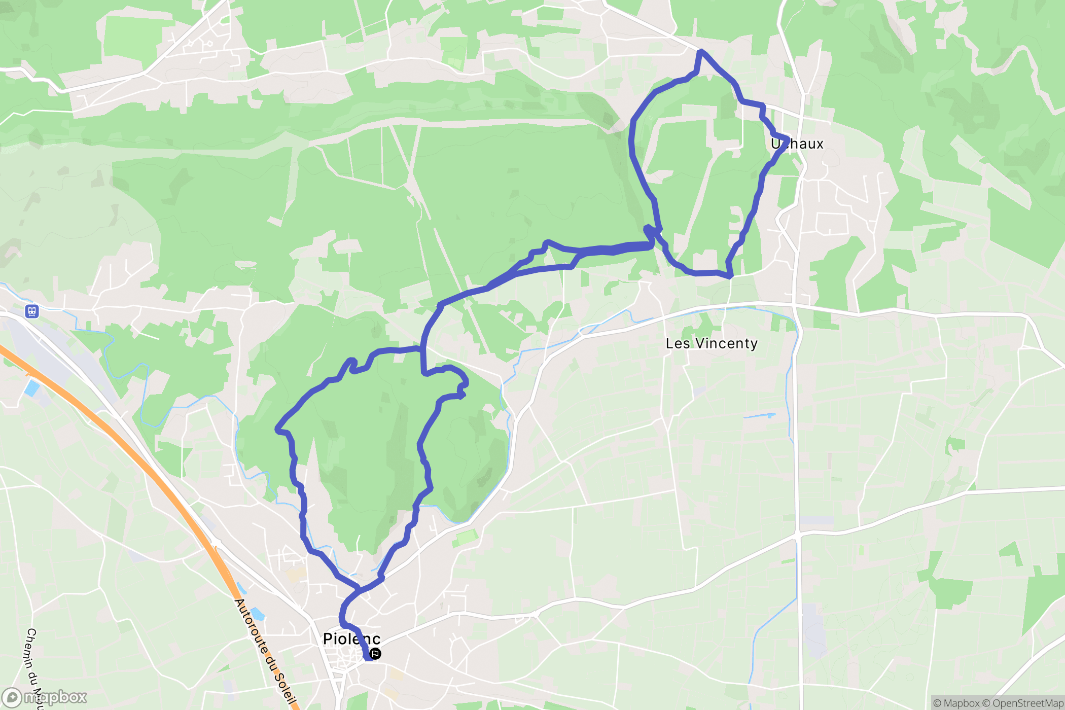 Piolenc : carte du parcours de randonnée - France