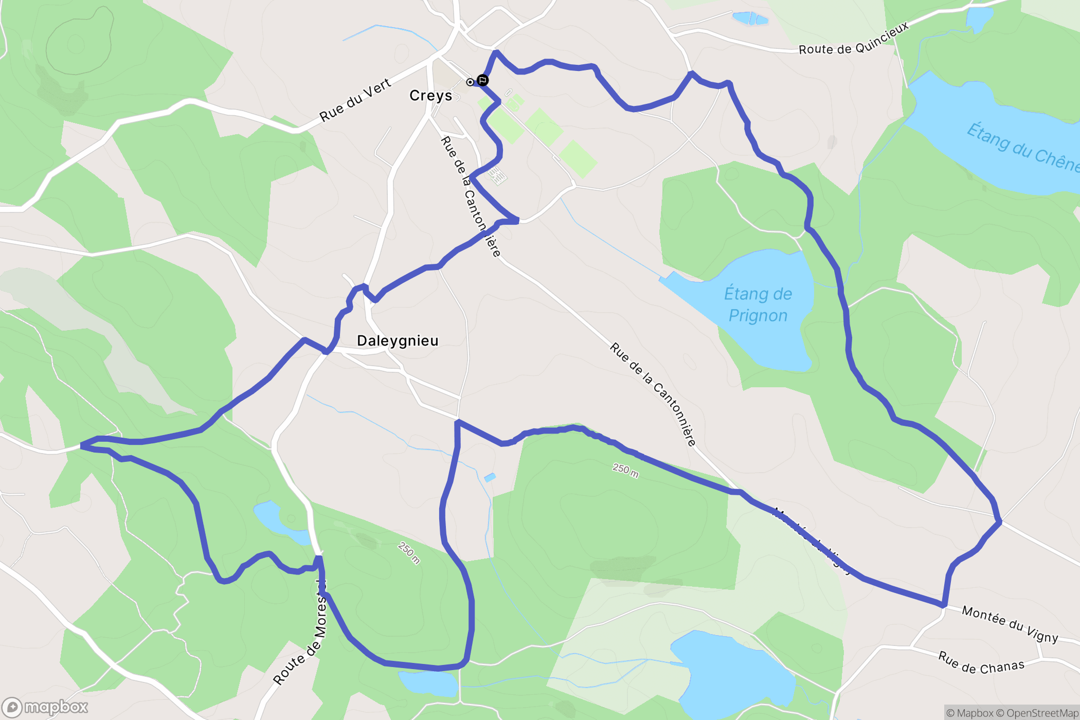 Creys-Mépieu : carte du parcours de randonnée - France