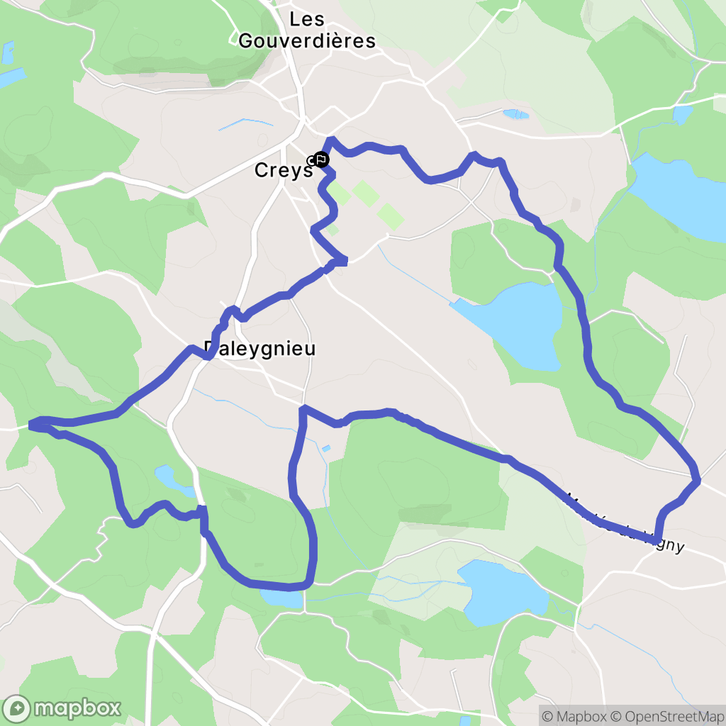 Creys-Mépieu : carte du parcours de randonnée - France
