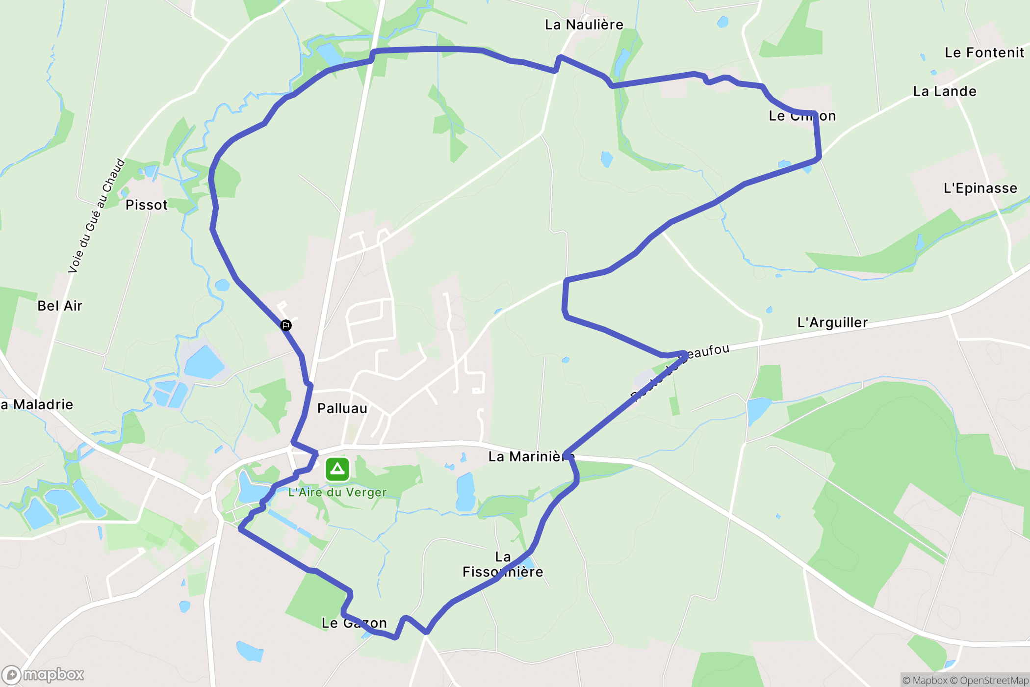 Palluau : carte du parcours de randonnée - France