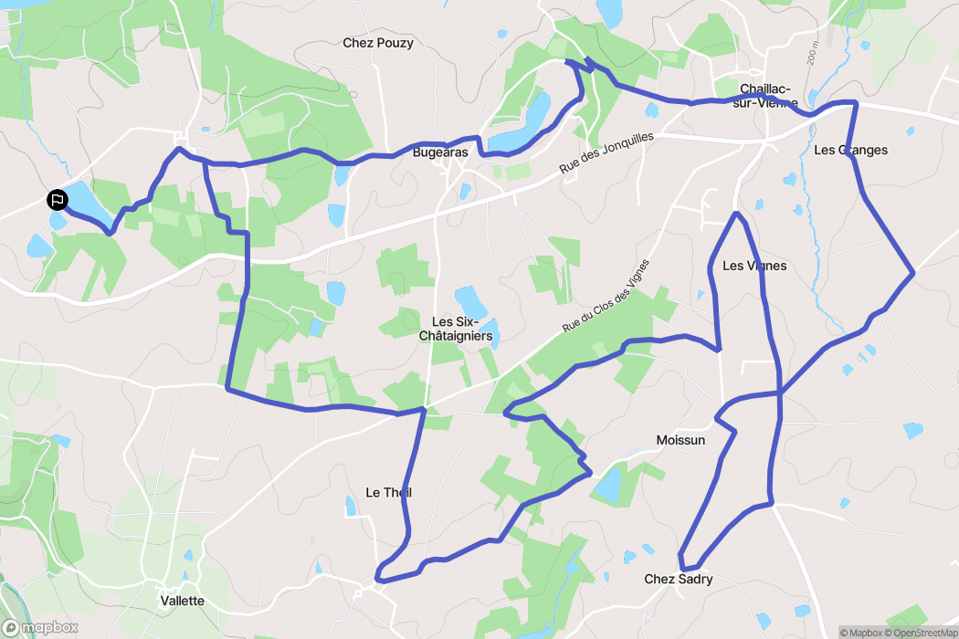 Saillat-sur-Vienne : carte du parcours de randonnée - France