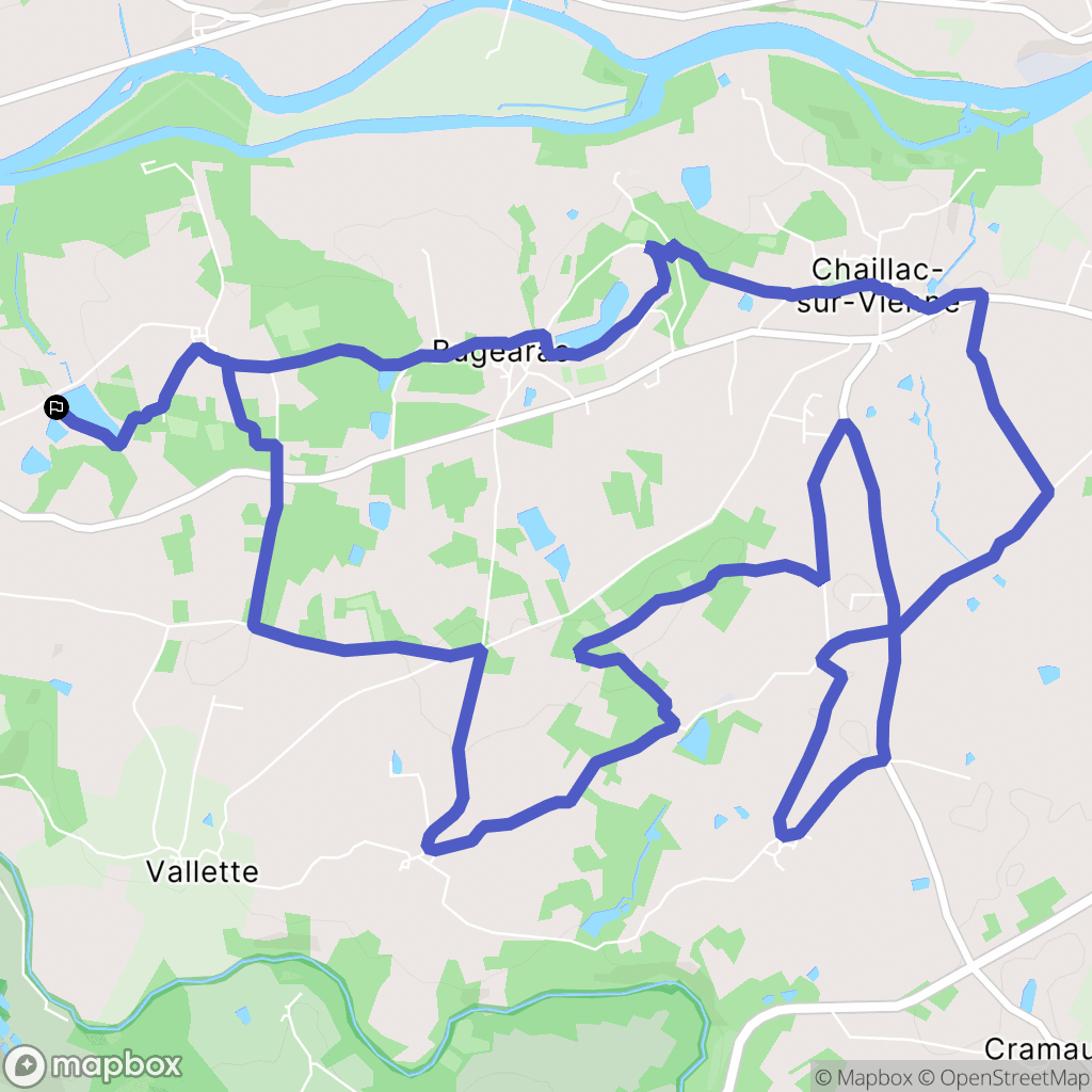 Saillat-sur-Vienne : carte du parcours de randonnée - France