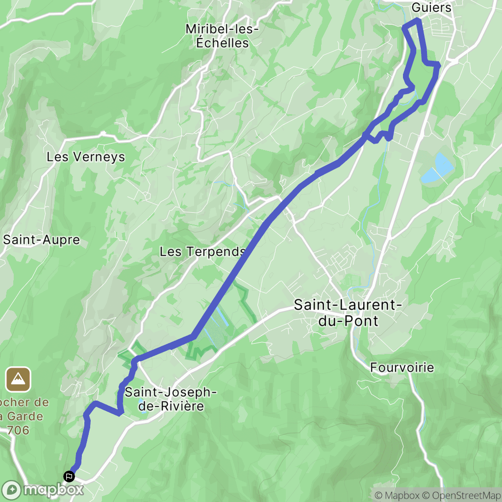 Saint-Joseph-de-Rivière : carte du parcours de randonnée - France