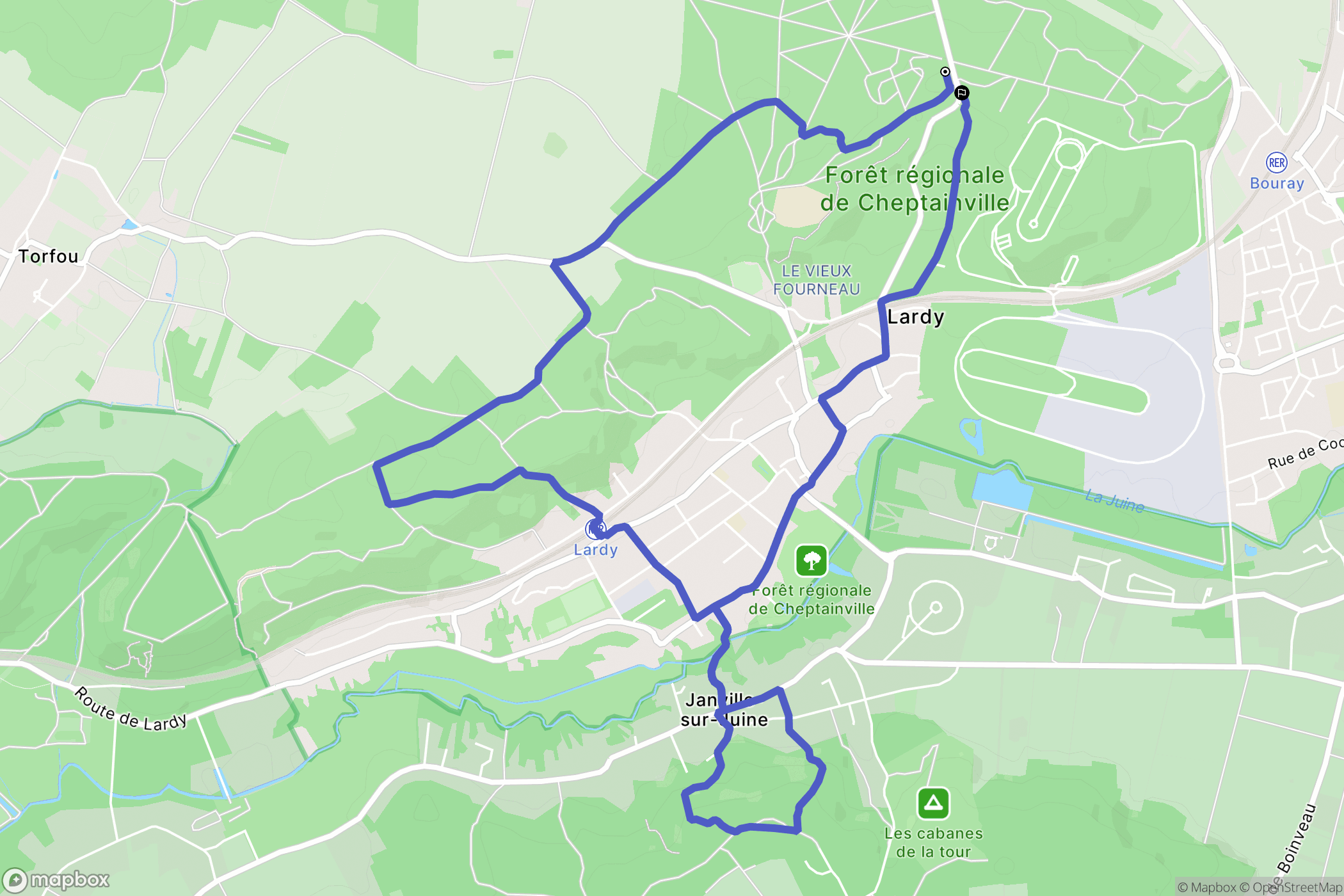Cheptainville : carte du parcours de randonnée - France