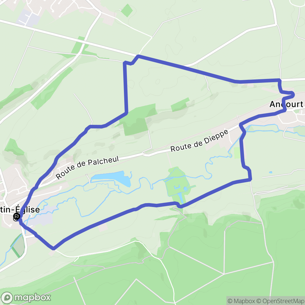Martin-Église : carte du parcours de randonnée - France
