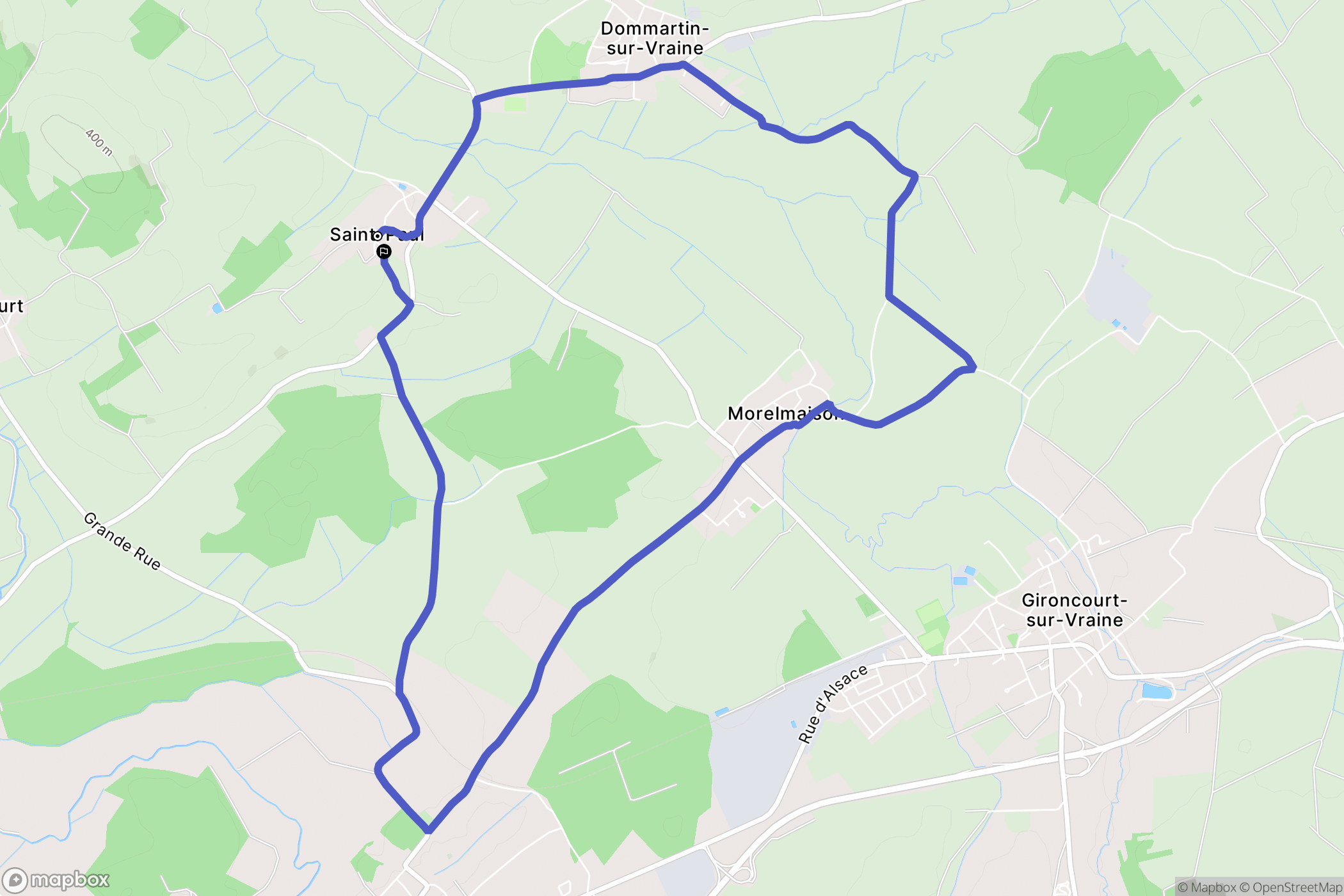 Saint-Paul : carte du parcours de randonnée - France