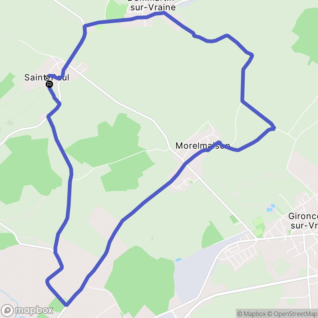 Saint-Paul : carte du parcours de randonnée - France