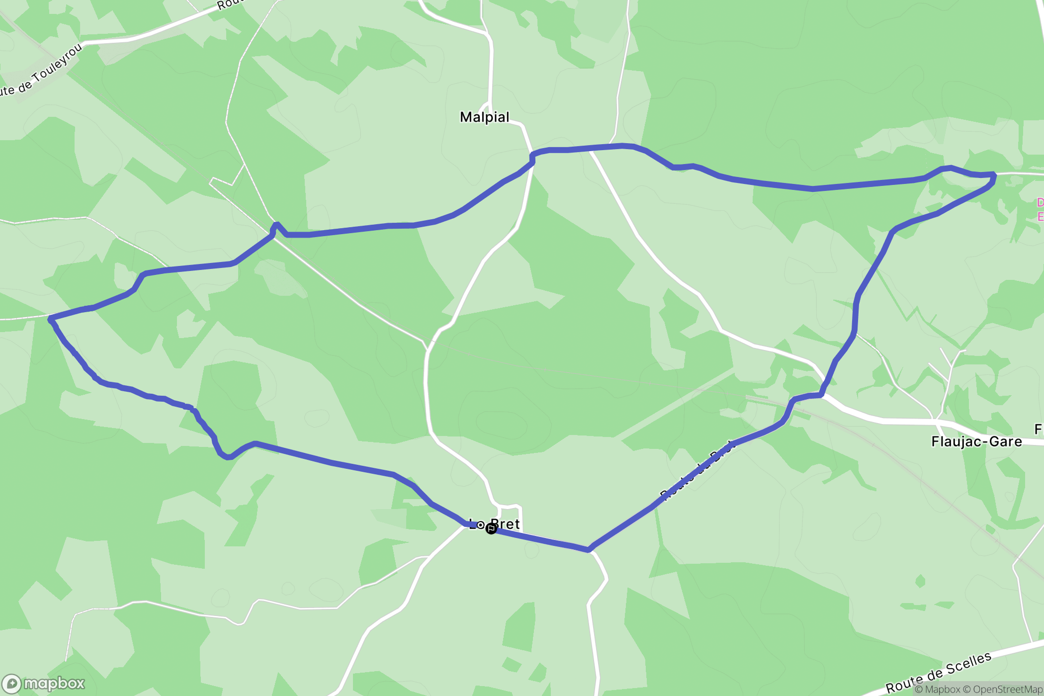 Flaujac-Gare : carte du parcours de randonnée - France