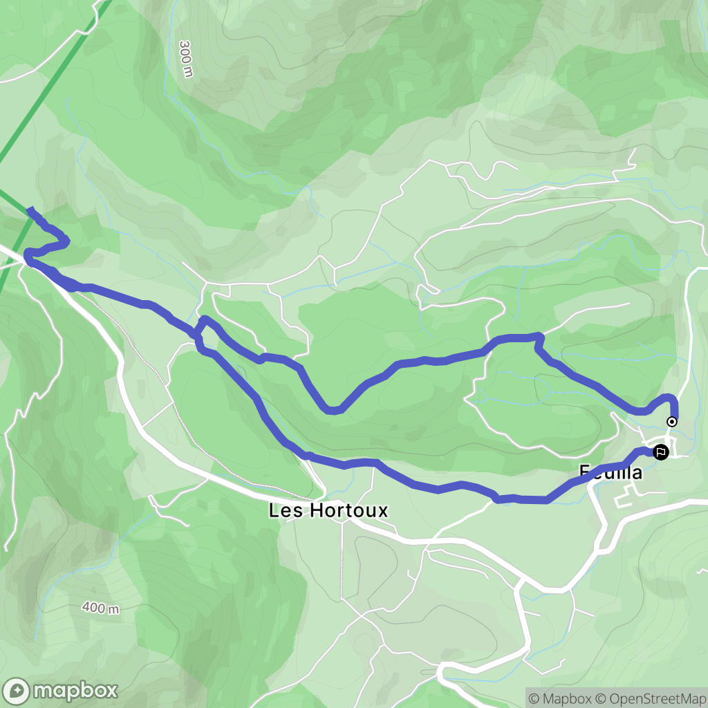 Feuilla : carte du parcours de randonnée - France