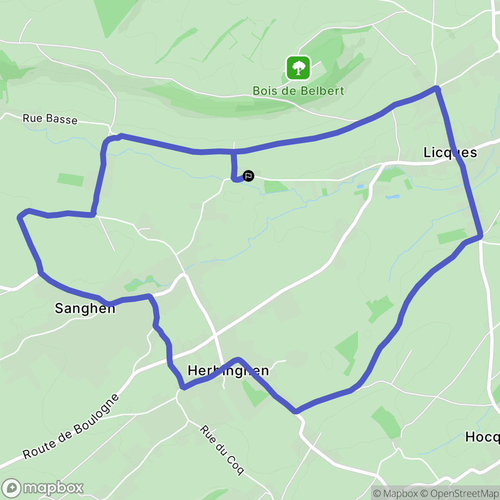 Sanghen : carte du parcours de randonnée - France