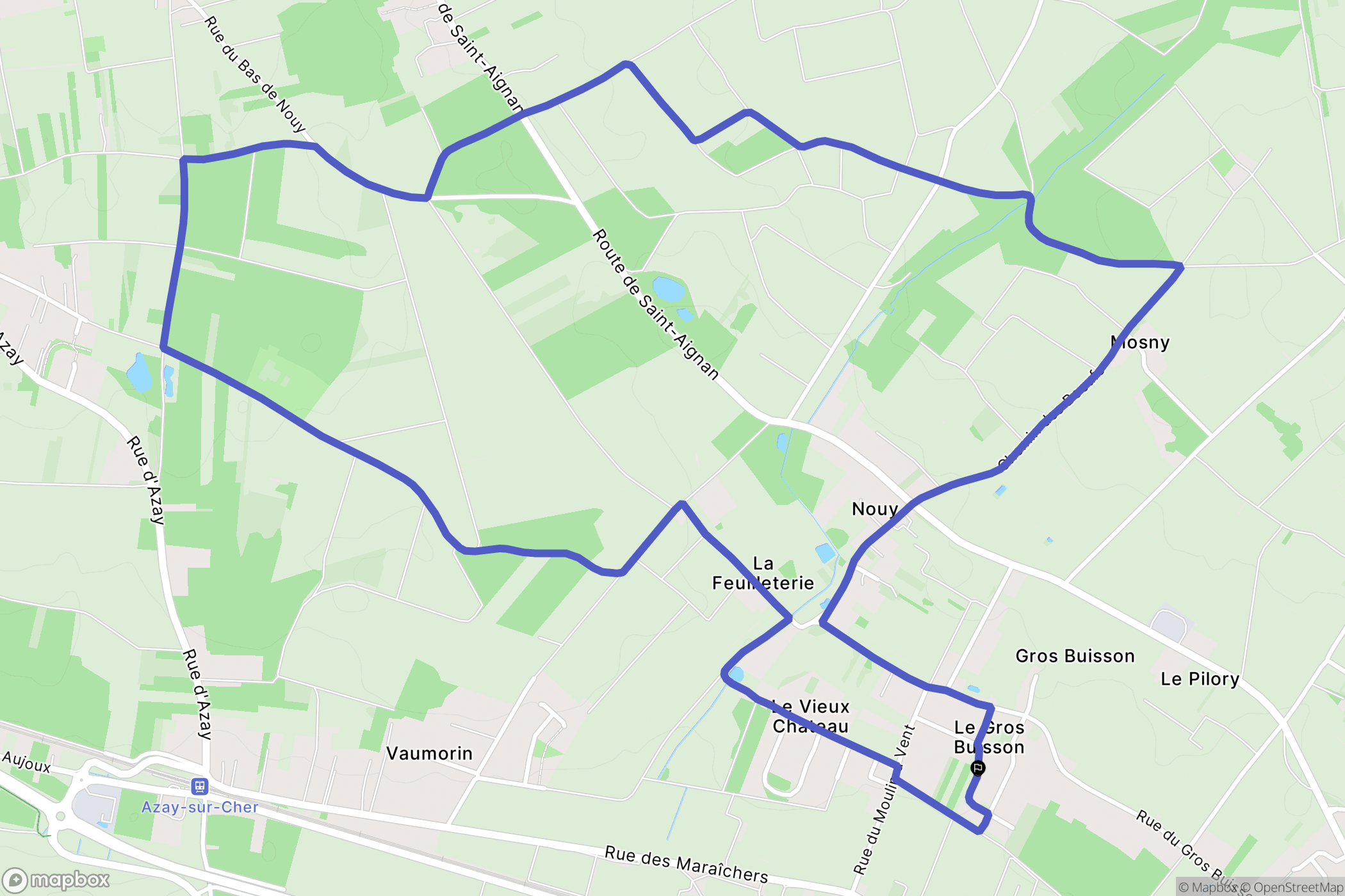 Saint-Martin-le-Beau : carte du parcours de randonnée - France