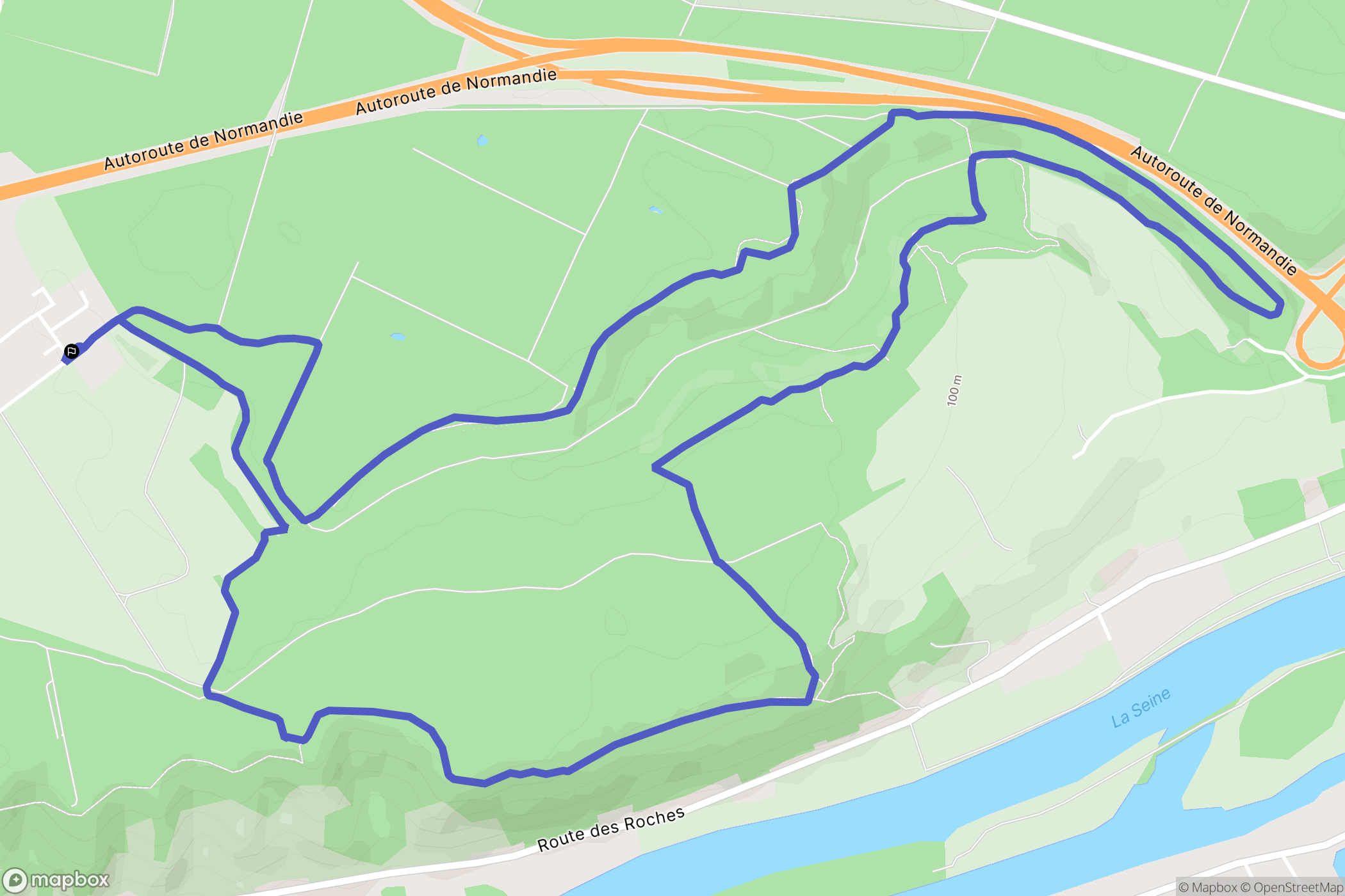 Grand-Couronne : carte du parcours de randonnée - France