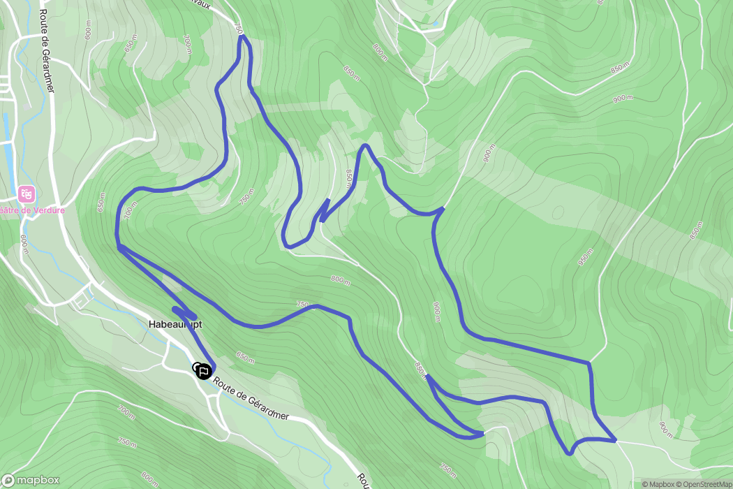 Plainfaing : carte du parcours de randonnée - France