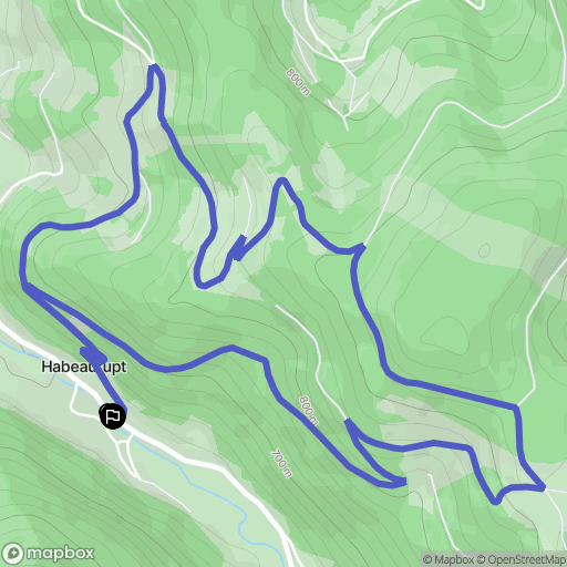 Plainfaing : carte du parcours de randonnée - France