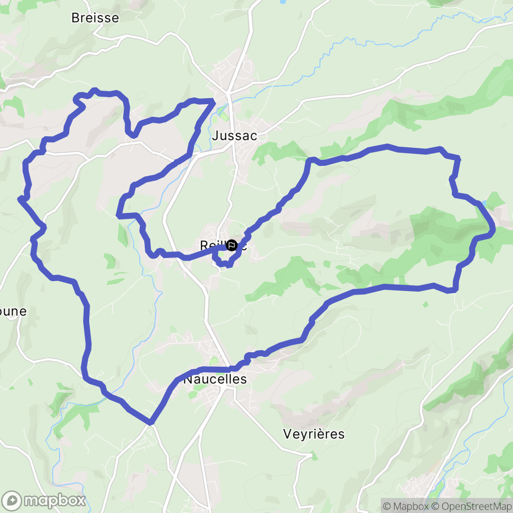 Reilhac : carte du parcours de randonnée - France
