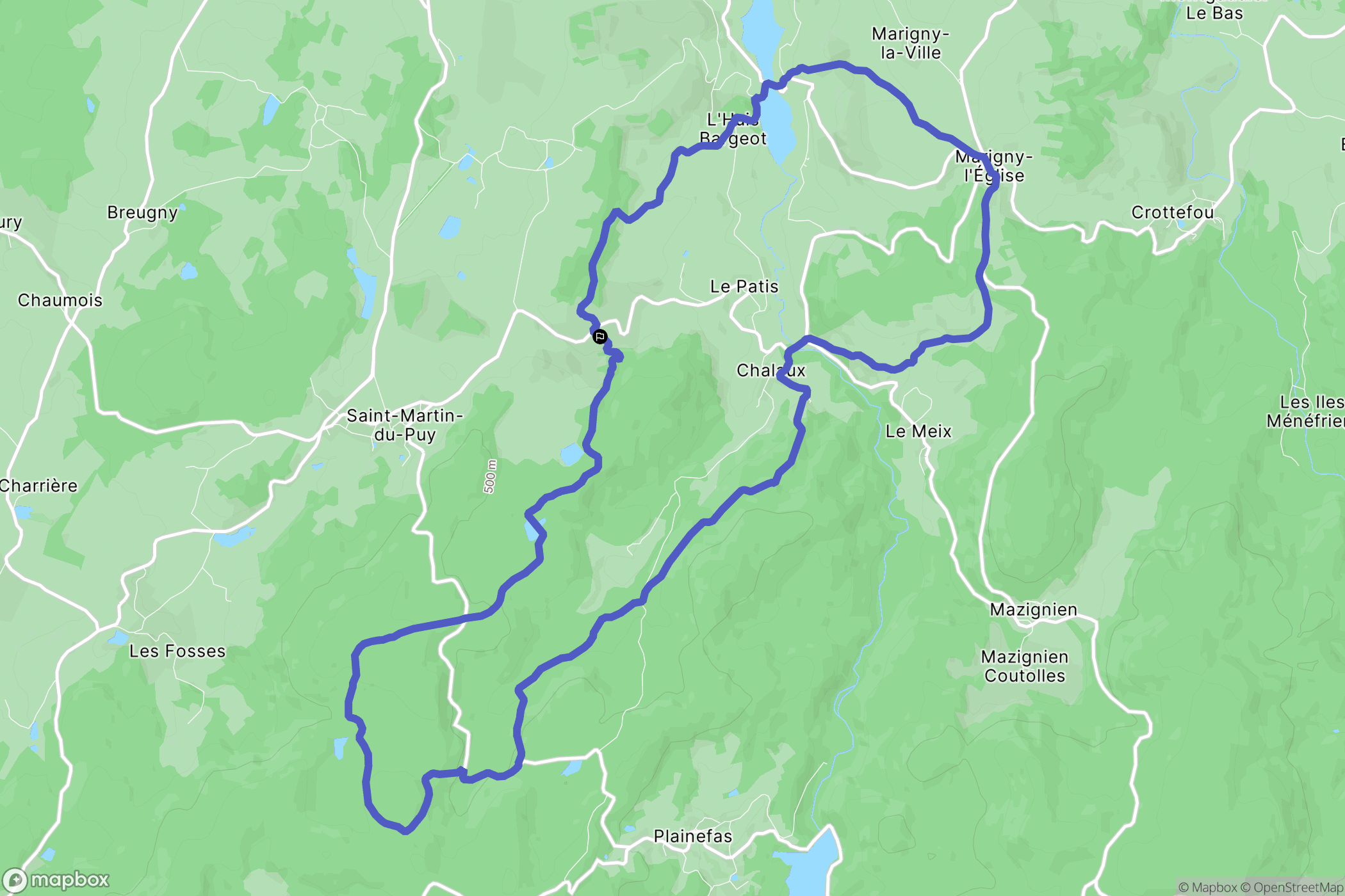 Saint-Martin-du-Puy : carte du parcours de randonnée - France