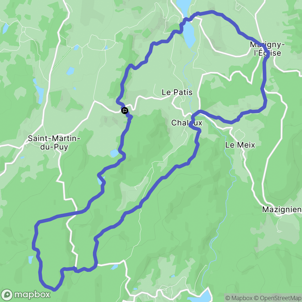 Saint-Martin-du-Puy : carte du parcours de randonnée - France