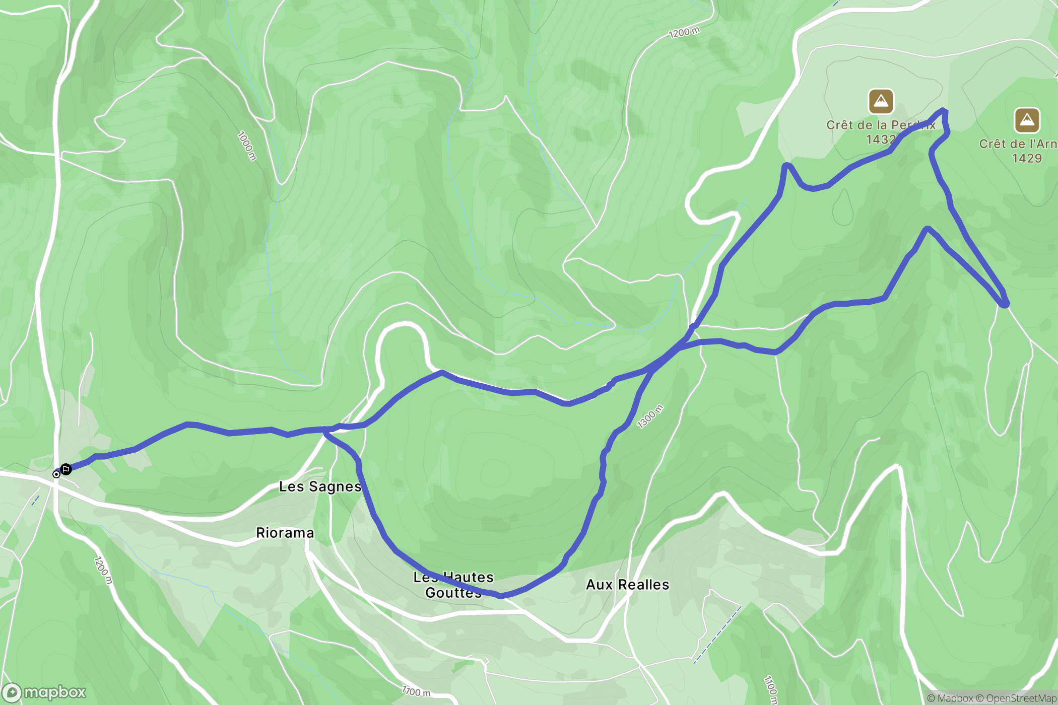 Le Bessat : carte du parcours de randonnée - France