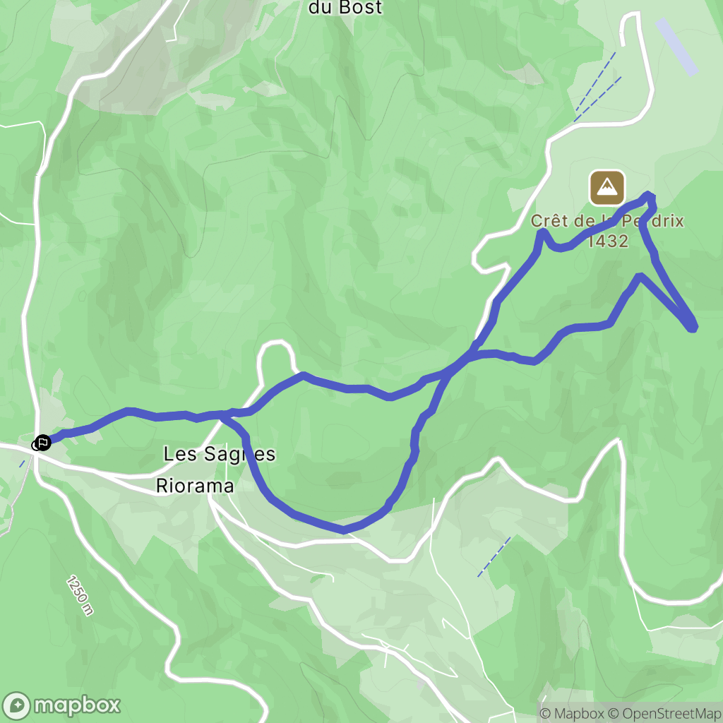 Le Bessat : carte du parcours de randonnée - France