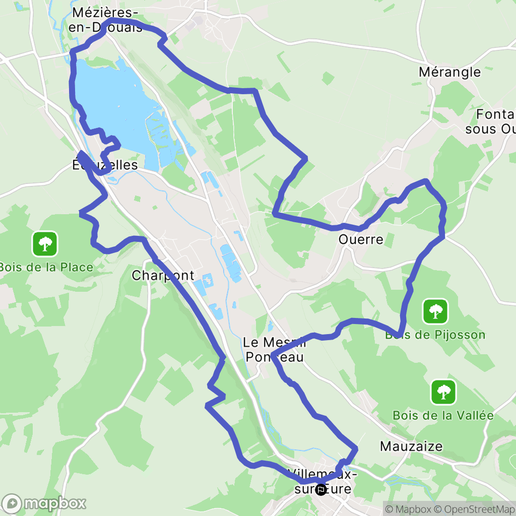 Villemeux-sur-Eure : carte du parcours de randonnée - France