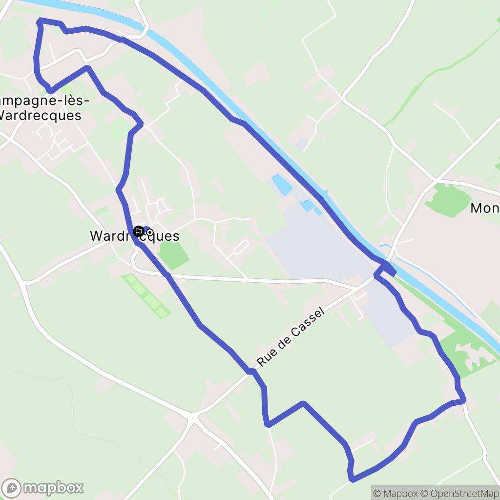 Wardrecques : carte du parcours de randonnée - France