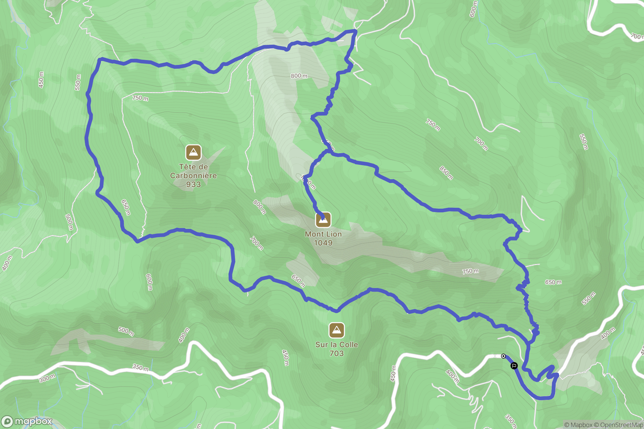 Gilette : carte du parcours de randonnée - France