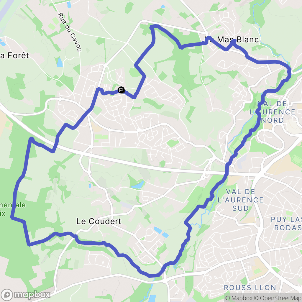 Limoges : carte du parcours de randonnée - France