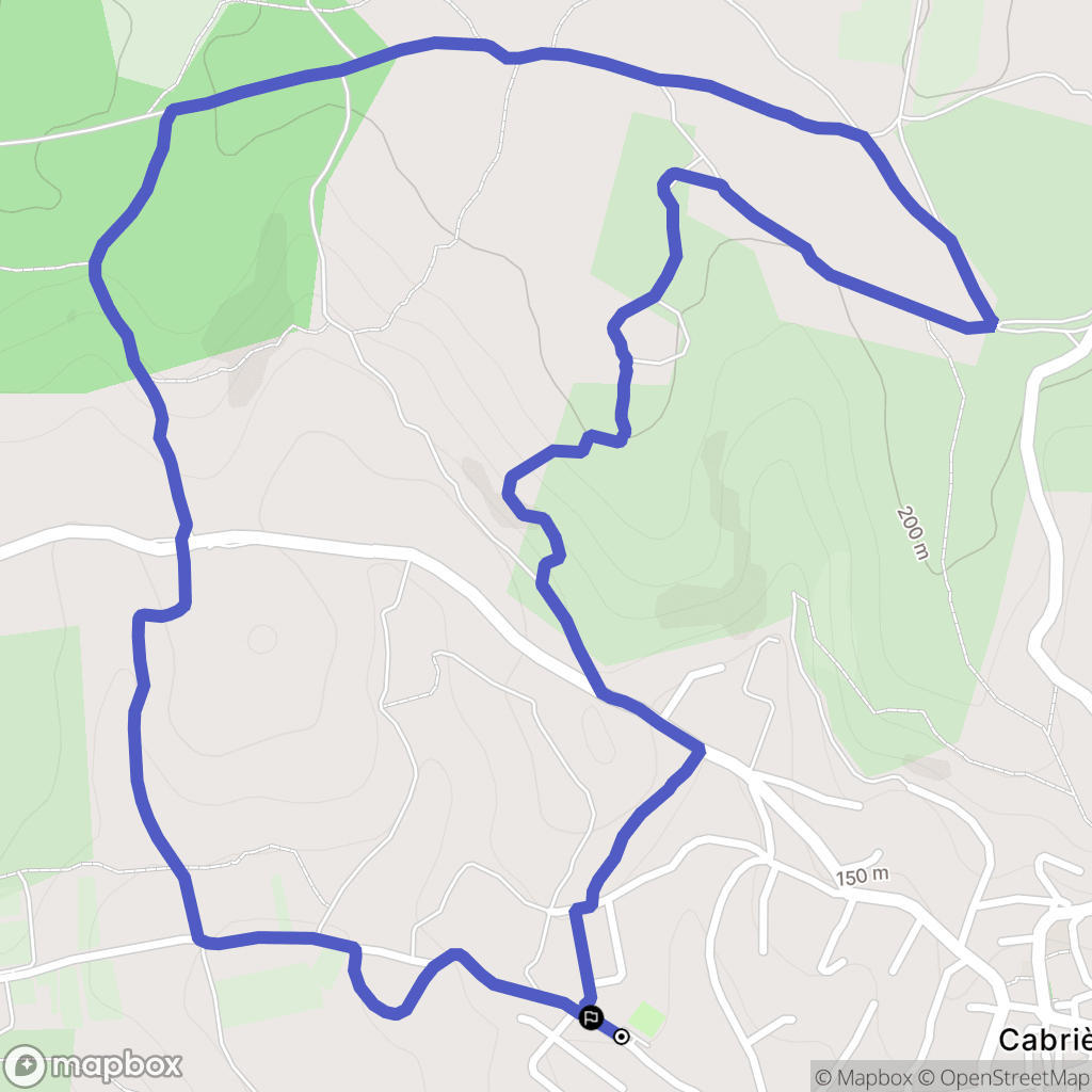 Cabrières : carte du parcours de randonnée - France