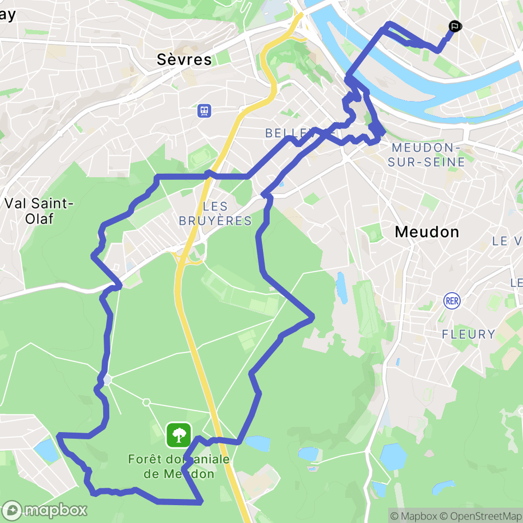 Boulogne-Billancourt : carte du parcours de randonnée - France