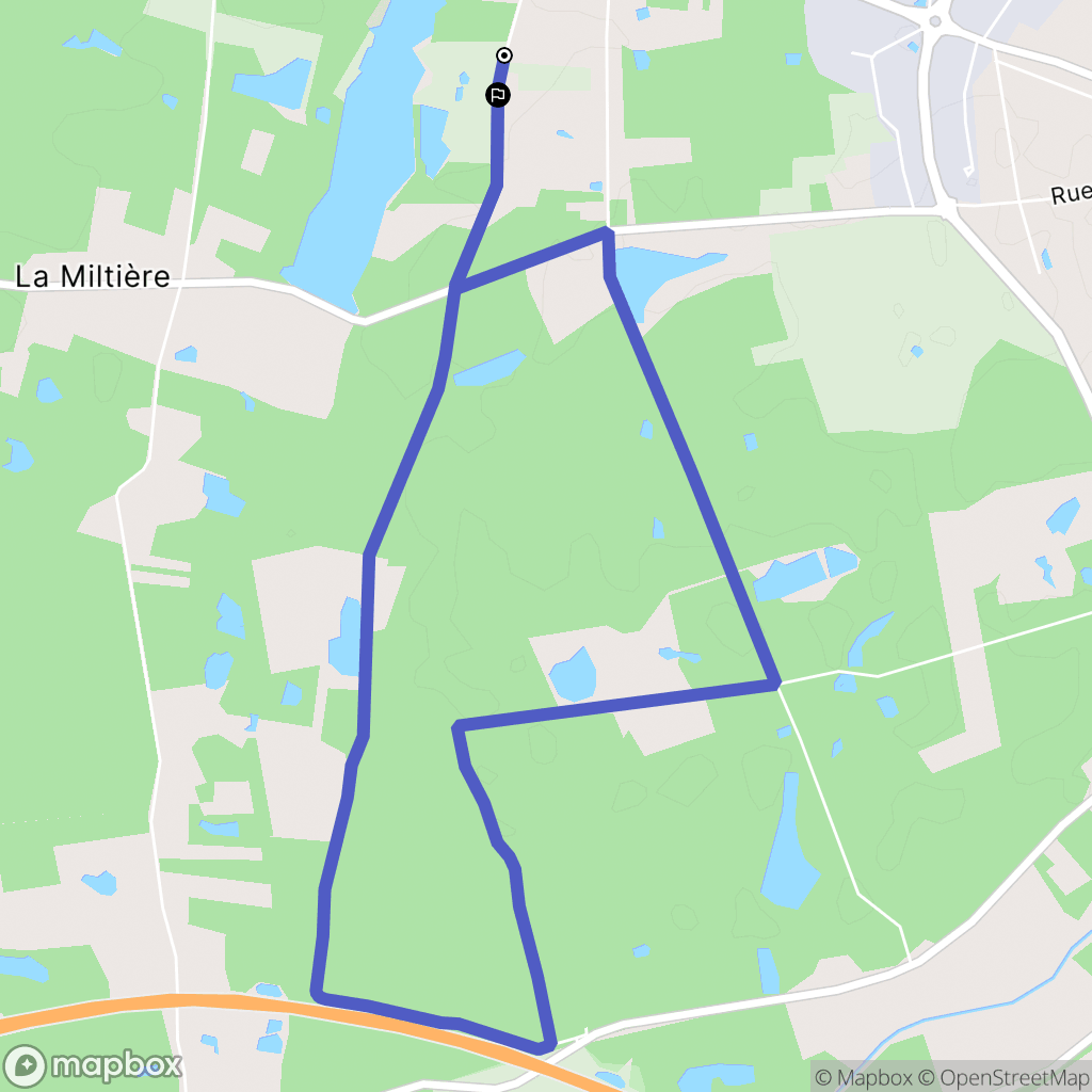 Pruniers-en-Sologne : carte du parcours de randonnée - France