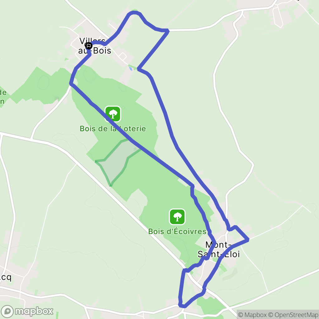 Villers-au-Bois : carte du parcours de randonnée - France