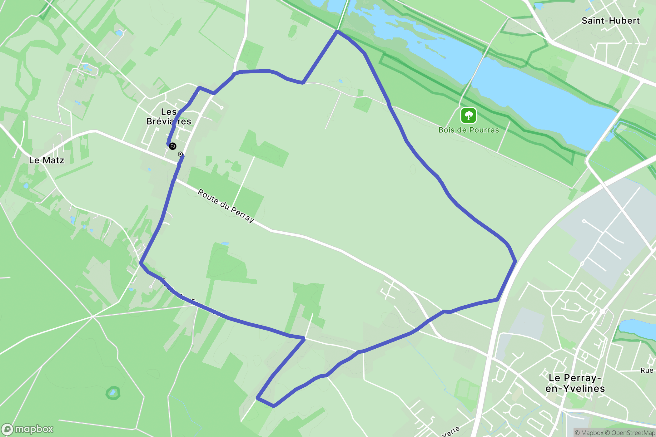 Les Bréviaires : carte du parcours de randonnée - France