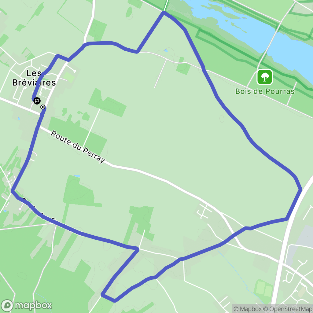 Les Bréviaires : carte du parcours de randonnée - France