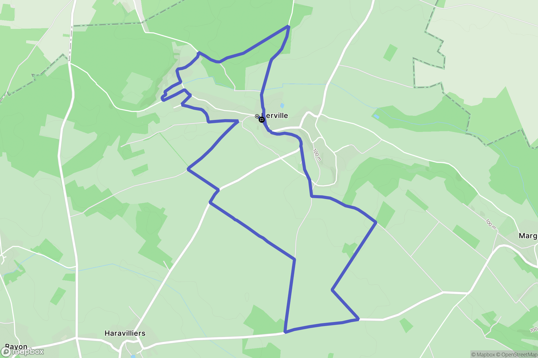 Berville : carte du parcours de randonnée - France