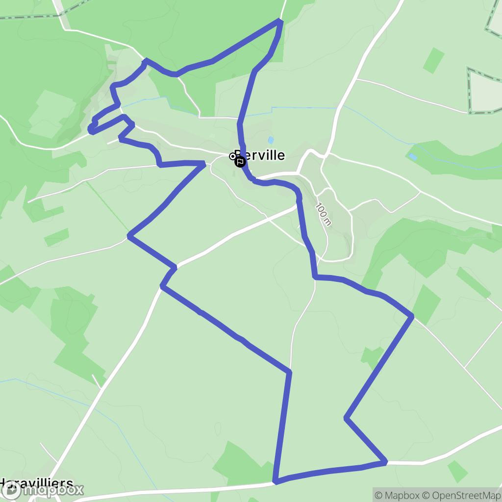 Berville : carte du parcours de randonnée - France
