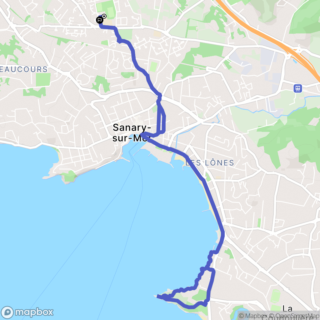 Sanary-sur-Mer : carte du parcours de randonnée - France