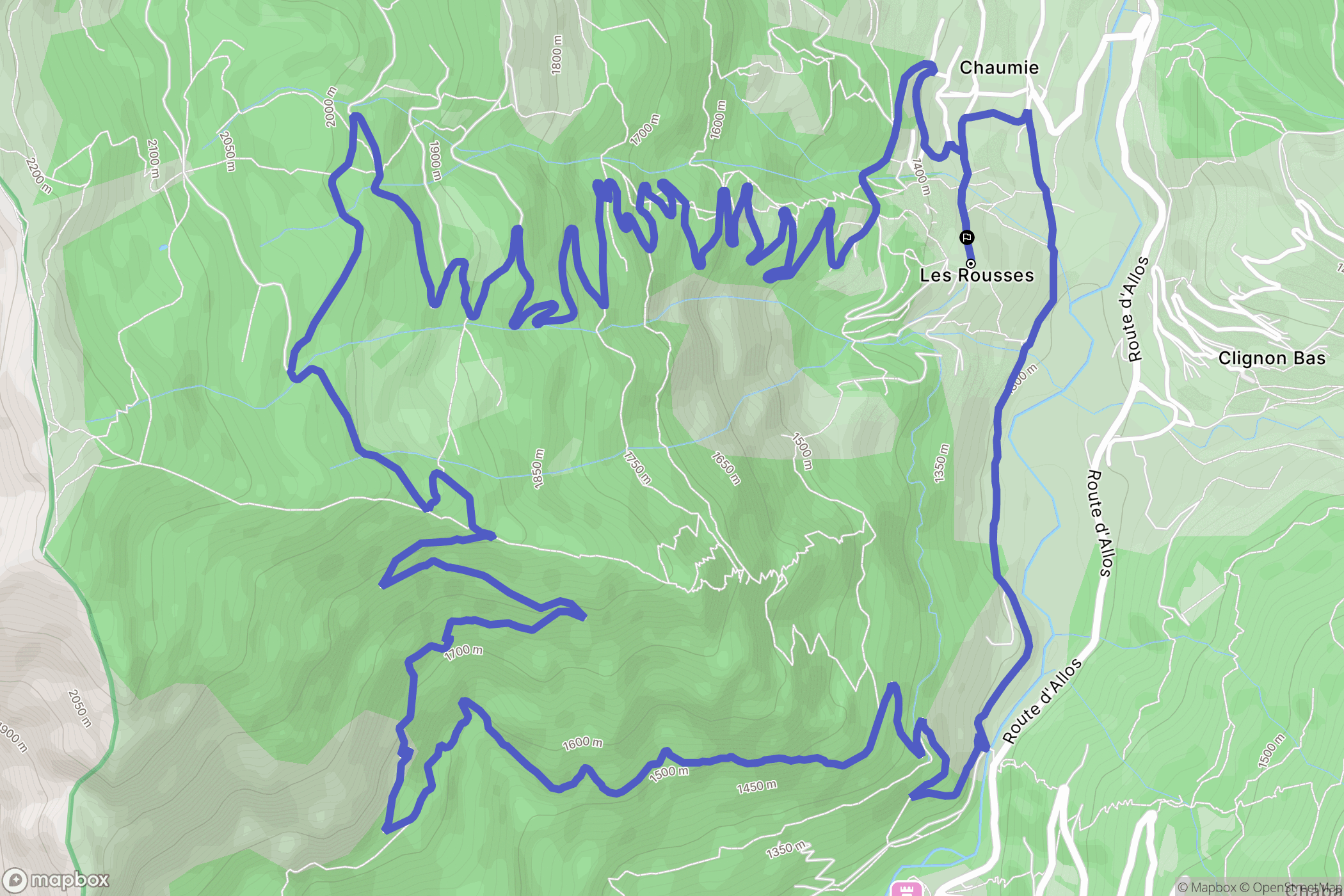 Colmars : carte du parcours de randonnée - France