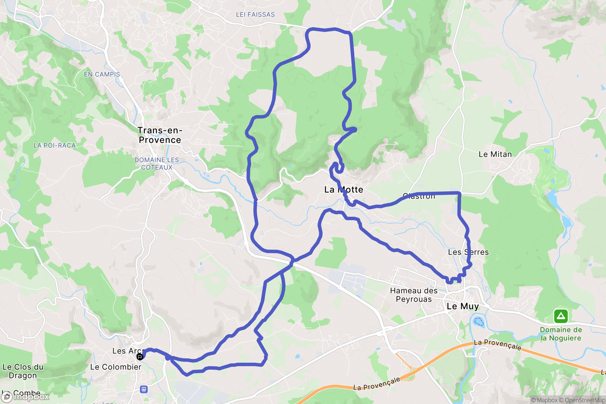 Les Arcs : carte du parcours de randonnée - France