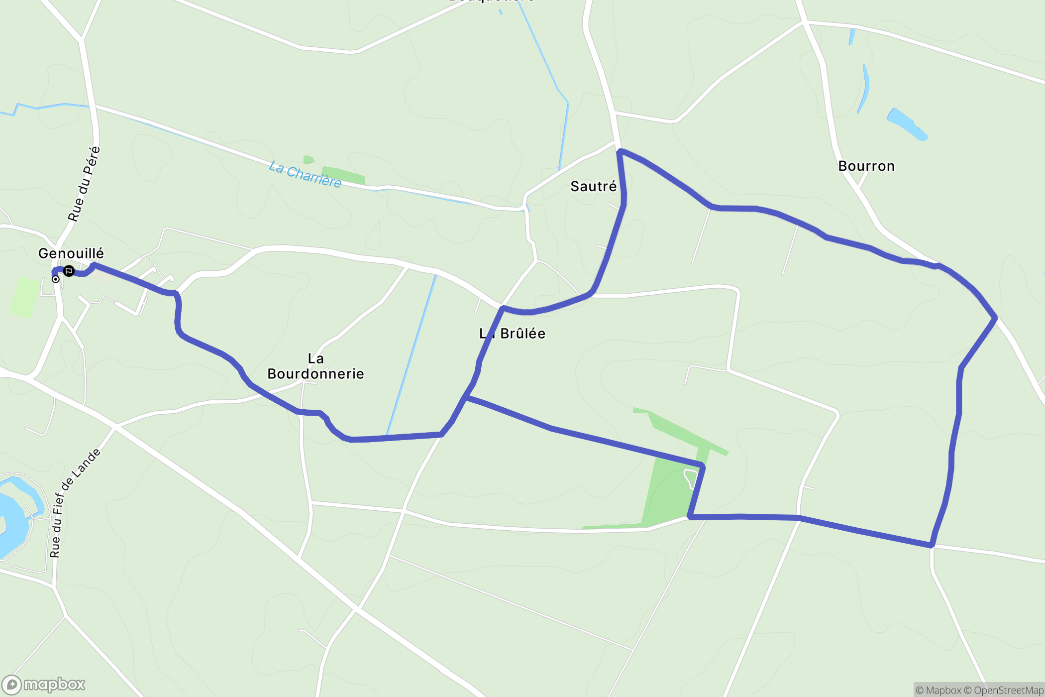 Genouillé : carte du parcours de randonnée - France