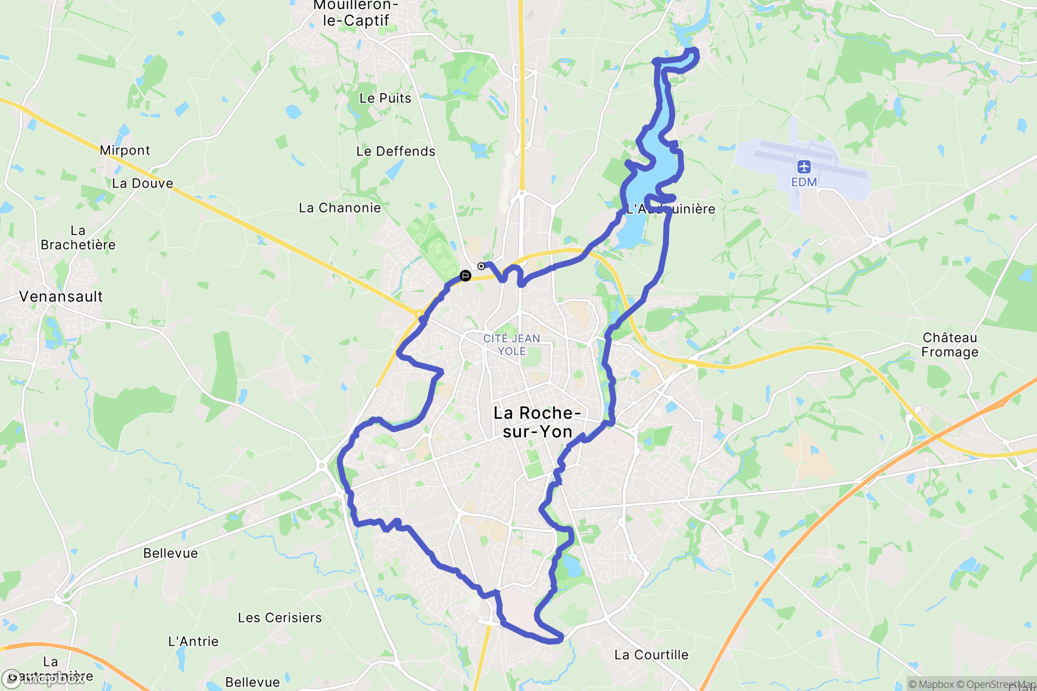 La Roche-sur-Yon : carte du parcours de randonnée - France