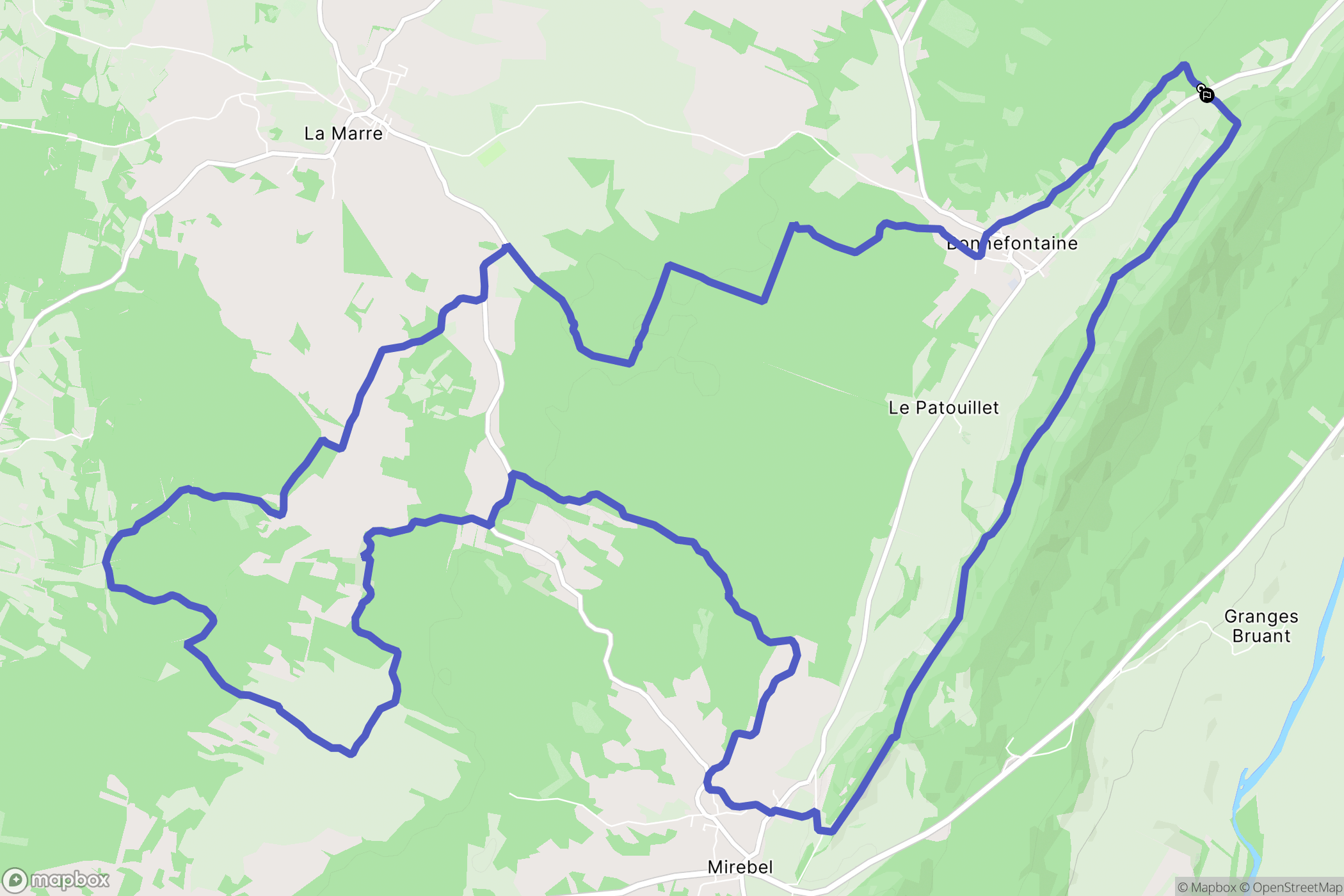 Bonnefontaine : carte du parcours de randonnée - France