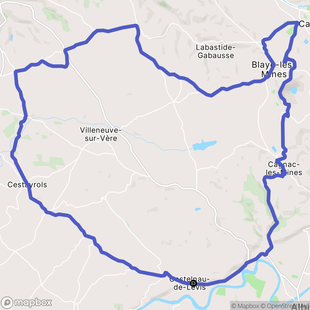 Castelnau-de-Lévis : carte du parcours de randonnée - France