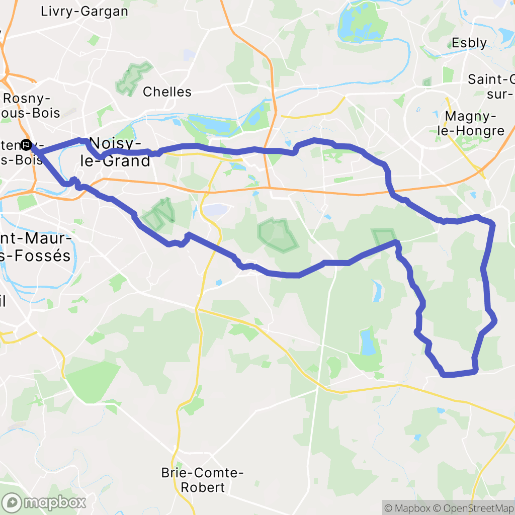 Fontenay-sous-Bois : carte du parcours de randonnée - France