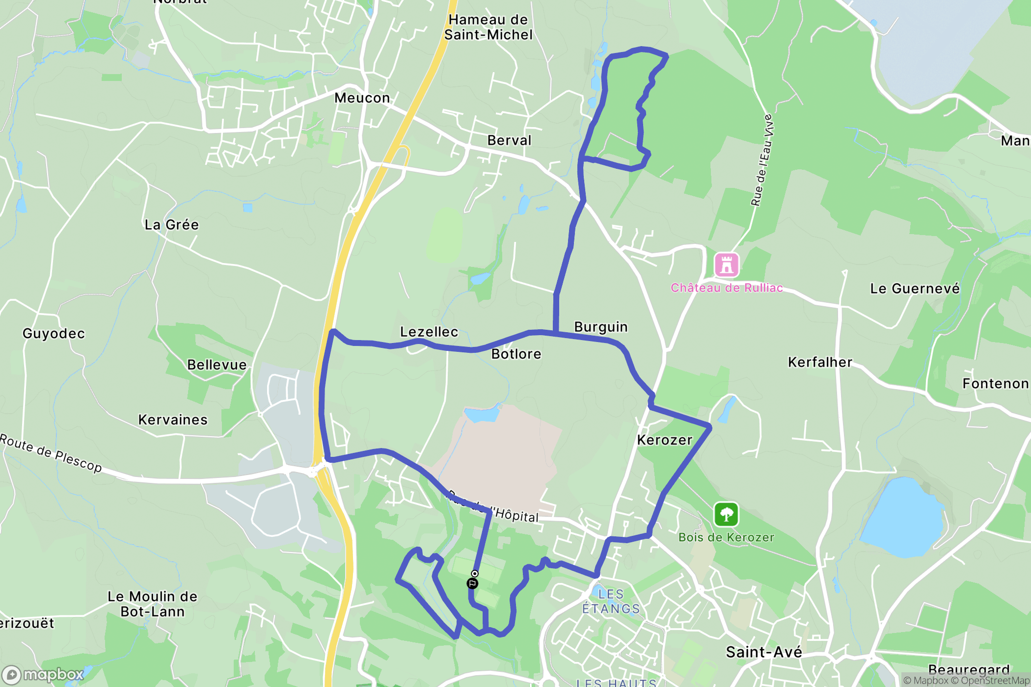 Saint-Avé : carte du parcours de randonnée - France