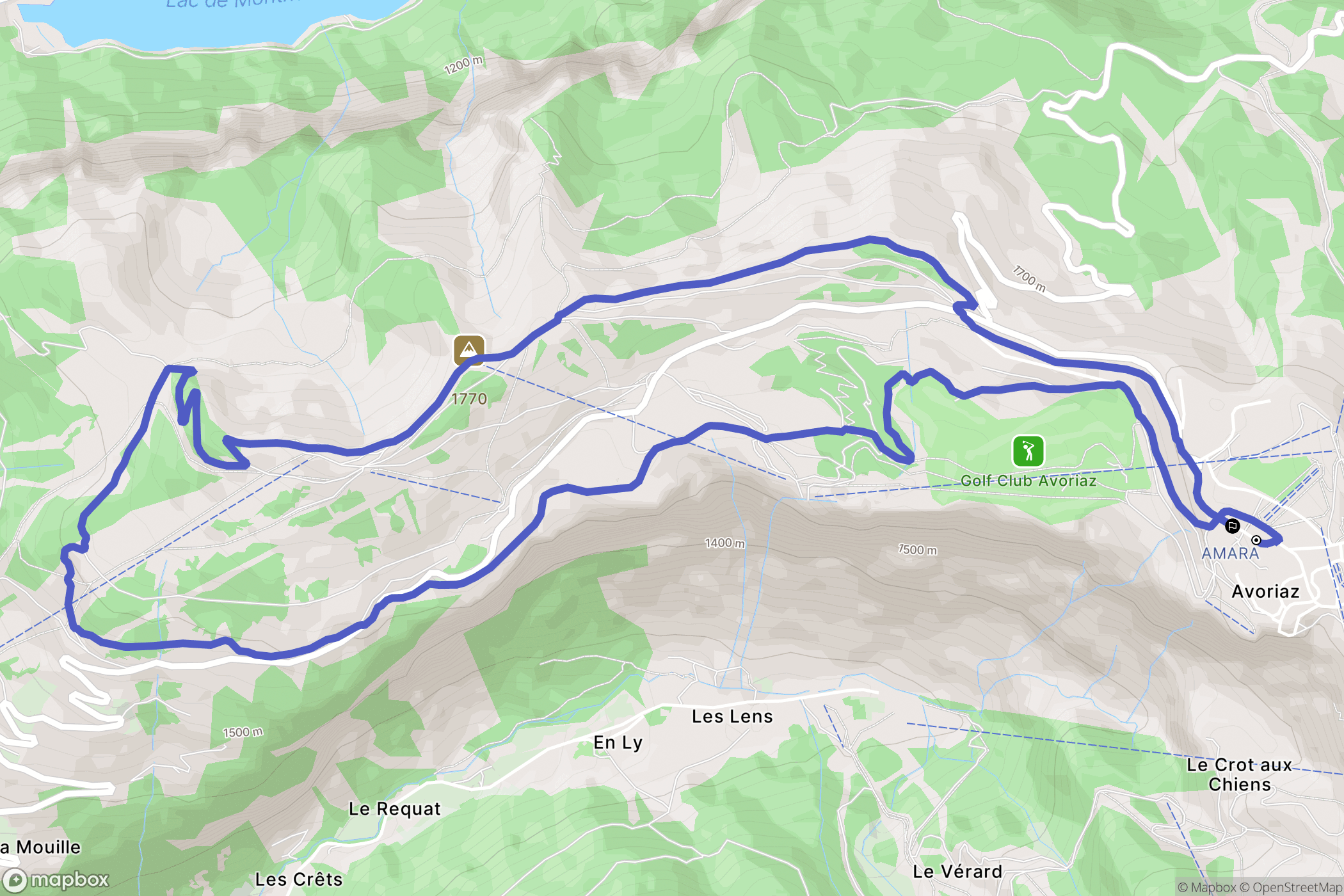 Morzine : carte du parcours de randonnée - France