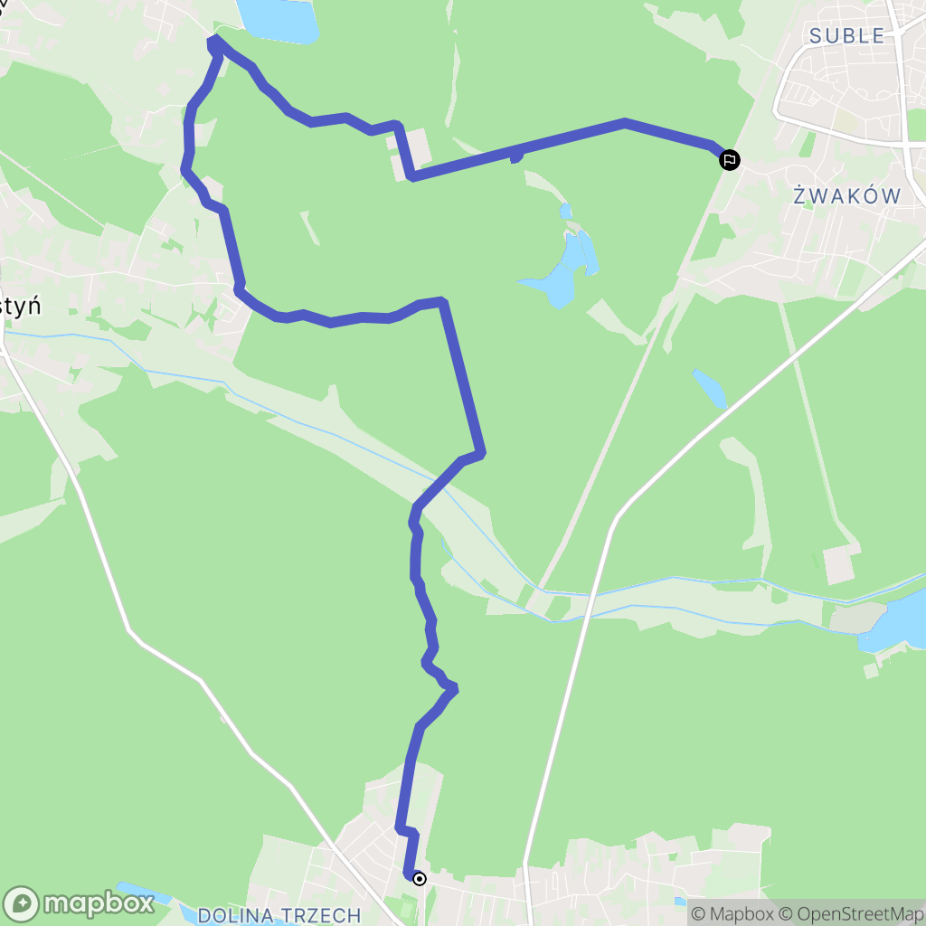 Kobiór: mapa trasy - Poland