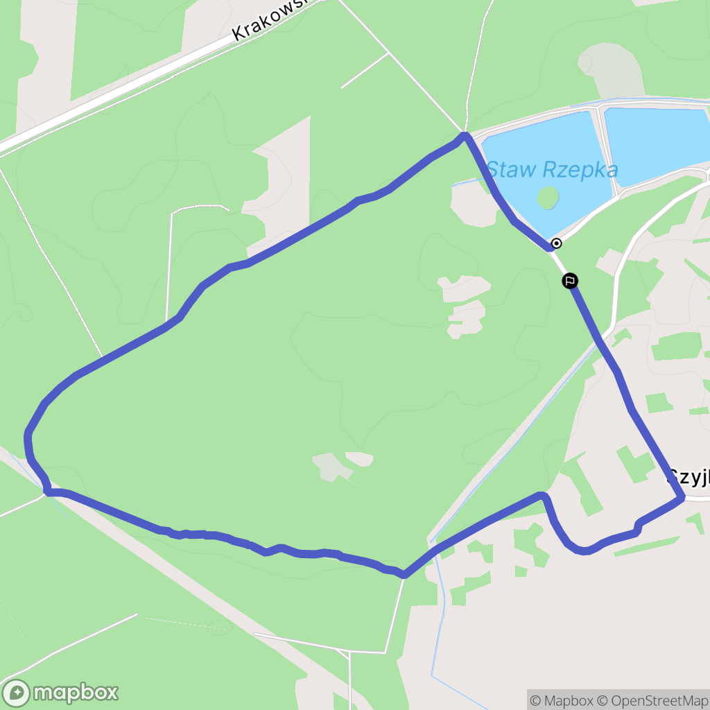 Libiąż: mapa trasy - Poland