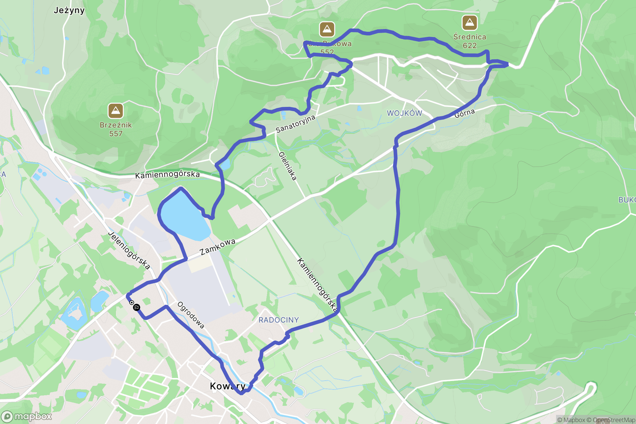 Kowary: mapa trasy - Poland